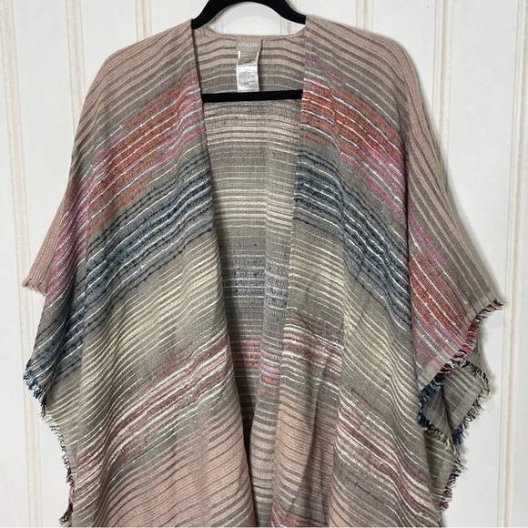Chicos Ruana Multi-Color Woven Wrap 062 - Picture 4 of 11